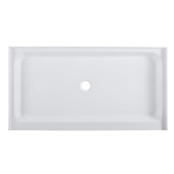 Swiss Madison Voltaire 60 in. x 34 in. Acrylic Single-Threshold Center Drain Shower Base in White