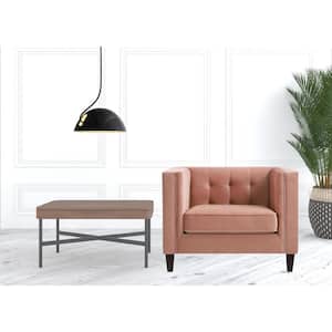Amelia 31 in. Blush Velvet Club Chair with Tufted Cushions