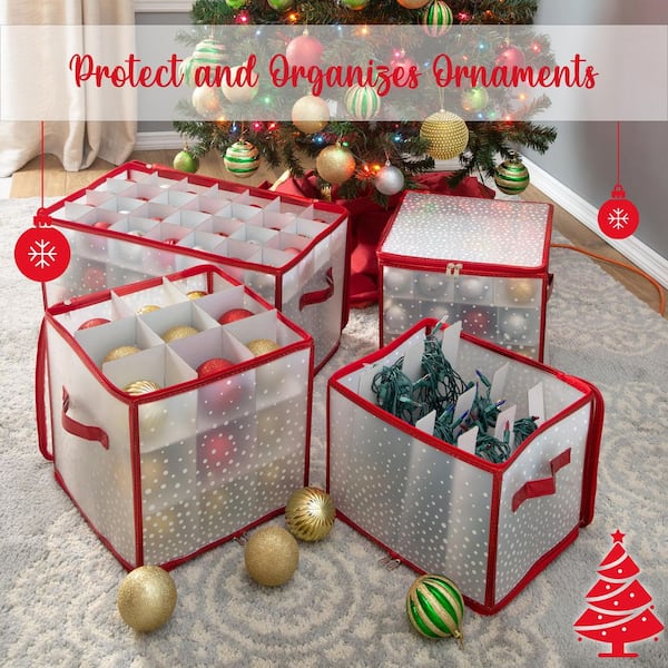 Simplify Red 60ct. Ornament Storage Box
