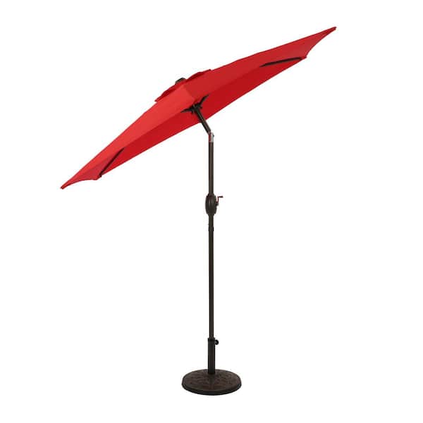 Unbranded 7.5 ft. Market Patio Umbrella in Red