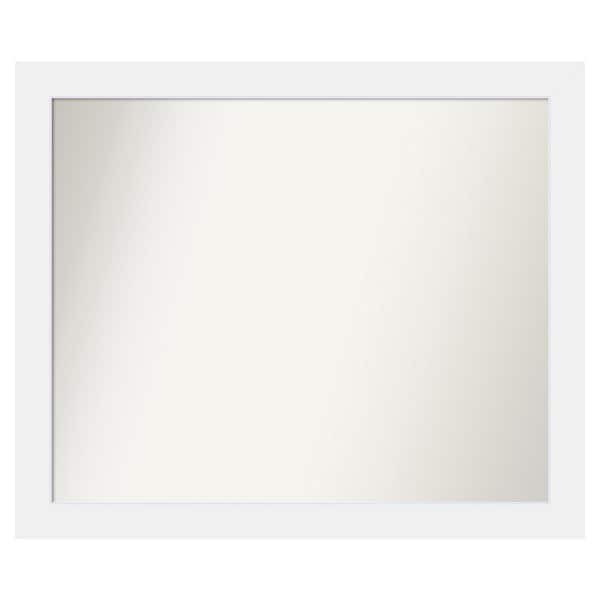 Amanti Art Corvino White 43 in. x 36 in. Custom Non-Beveled Matte Wood Framed Bathroom Vanity Wall Mirror