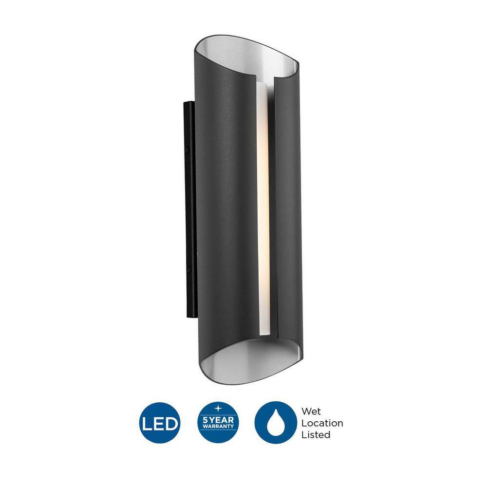Black Aluminum 18" Dimmable LED Outdoor Wall Sconce