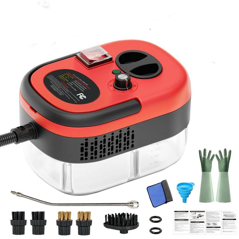12-Piece Bathroom Accessory Set, 2500W Handheld Steam Cleaner in Red, High-Temperature and Pressure Steam Cleaner price history on PriceWatchPro