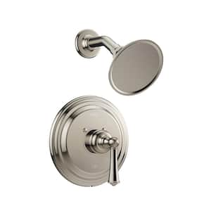 BARREA 1-Spray Pattern 2.0 GPM 4.8 in. Wall Mount Fixed Shower Head in Brushed Nickel with Valve Included