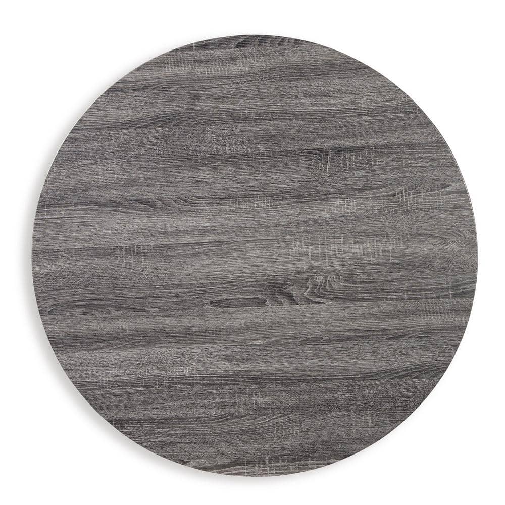 Centiar 42" Contemporary Industrial Black/Gray Round Dining Table