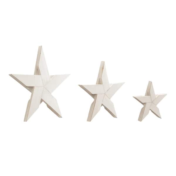 Kate and Laurel Gallantry 18 in. x 19 in White 3 Piece Wooden Wall Art Set