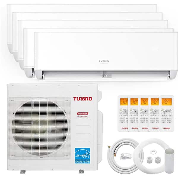 42,000 BTU 5 Zones 22 SEER2 Inverter Mini Split AC/Heating System, Ductless with Heat Pump, WiFi Enabled, 9K+9K+9K+9K+9K