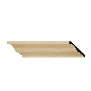 WM45 3.75 in. D x 3.69 in. W x 6 in. L Wood (Pine) Crown Moulding Sample