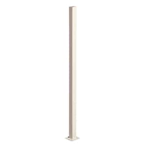 2 in. x 2 in. x 36 in. Navajo White Steel Fence Post with Flange