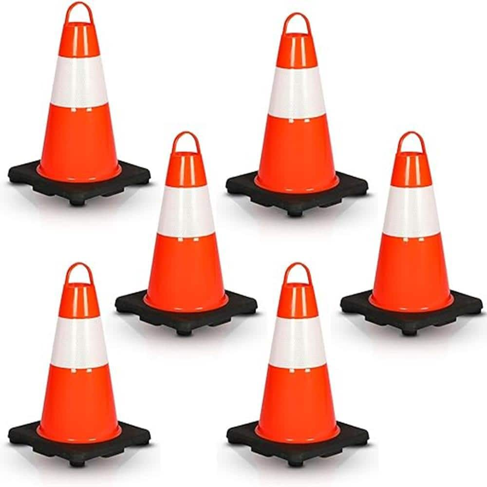 Pyle 12 in. PVC Cone - 6-Pieces High Visibility Structurally Stable for ...