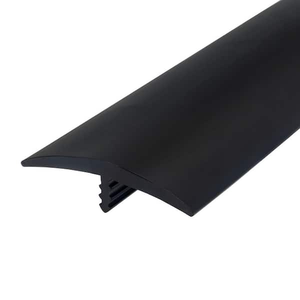 Outwater 1-5/8 in. Black Flexible Polyethylene Center Barb Bumper Tee Moulding Edging 12 foot long Coil