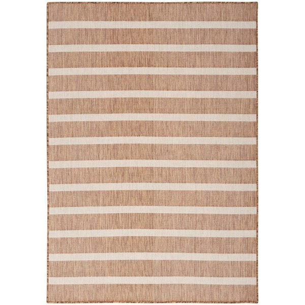 Positano Jute Ivory 4 ft. x 6 ft. Stripes Contemporary Area Rug