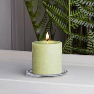 3 in. x 3 in. Green Seeking Balance Aromatherapy Relieve Scented Pillar Candle