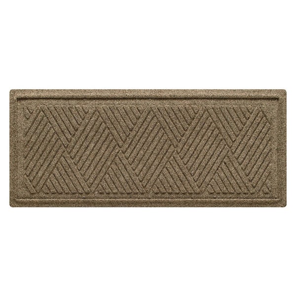 Waterhog Diamonds 15 in. x 36 in. PET Polyester Indoor Outdoor Boot Tray Camel