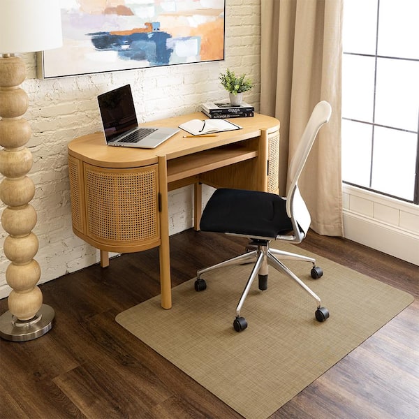 Mind Reader Office Chair Mat for Hardwood Floors, Under Desk Floor  Protector, Rolling, PVC, 47.5 x 35.5, Woodtone