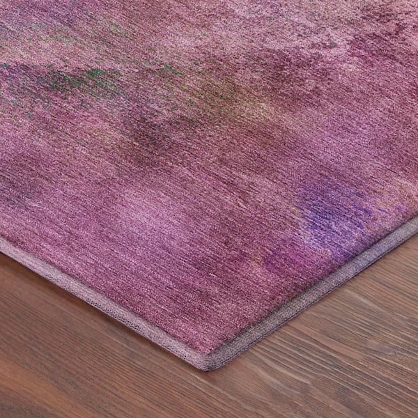Mayfield Premium Machine Washable Abstract AMF2308 Blush 2 ft. x 7 ft. Runner Rug