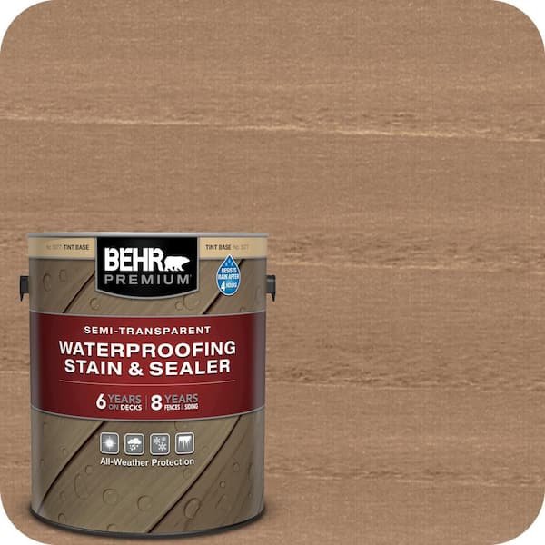 1 gal. #ST-153 Taupe Semi-Transparent Waterproofing Exterior Wood Stain and Sealer