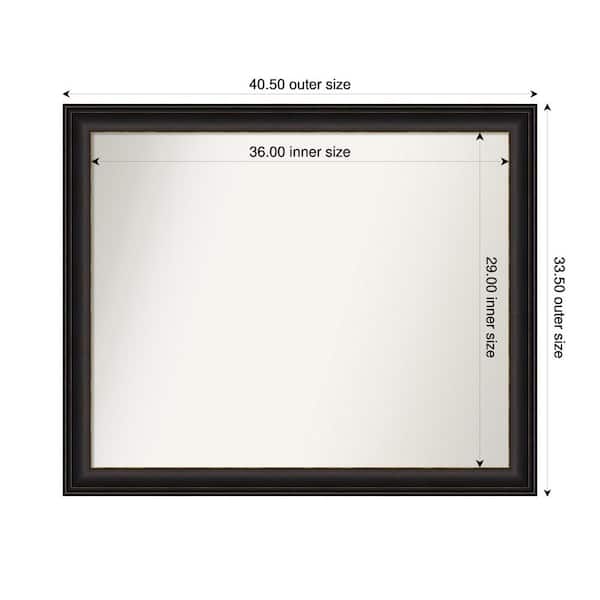 Amanti Art Trio Oil Rubbed Bronze 40.5 in. x 33.5 in. Custom Non-Beveled Recycled Polystyrene Framed Bathroom Vanity Wall Mirror