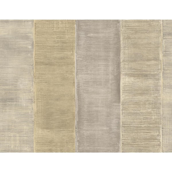 Seabrook Designs Palladium Metallic Champagne and Ivory Striped Paper Strippable Roll (Covers 60.75 sq. ft.)
