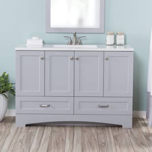 Lancaster 48.25 in. W x 18.75 in. D Shaker Bath Vanity in Pearl Gray with White Cultured Marble Top