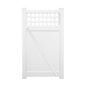 Gideon 5.4 ft. W x 6 ft. H White Vinyl Privacy Single Fence Gate Kit