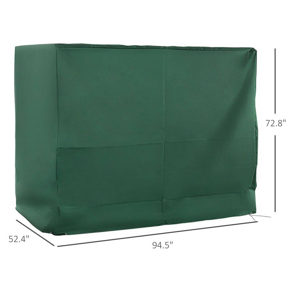Dark Green Waterproof 3-Seater Patio Swing Cover with UV Protection