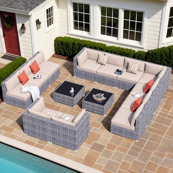 Cesicia 6-Pieces Wicker Outdoor Sectional Sofa Set Patio