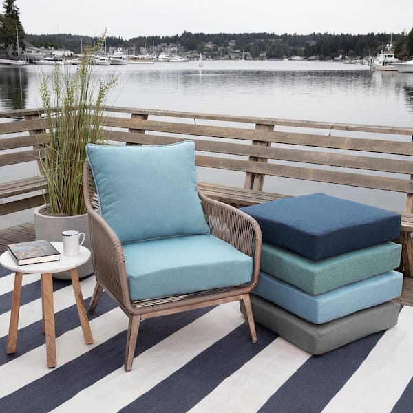 ARDEN SELECTIONS 24 in. x 24 in. 2-Piece Deep Seating Outdoor Lounge Chair  Cushion in Clark Blue TH1F297A-D9Z1 - The Home Depot