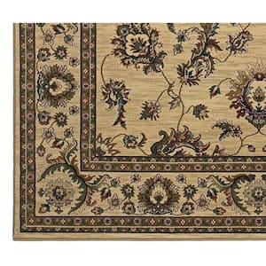 Alyssa Ivory/Green 8 ft. x 8 ft. Square Traditional Area Rug