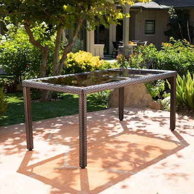 Rectangle Glass Patio Dining Tables Patio Tables The Home Depot