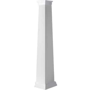 9-5/8 in Bottom Width to 5-5/8 in Top Width x 4 ft. H Square Tapered Smooth PVC Column Wrap Kit Prairie Capital and Base