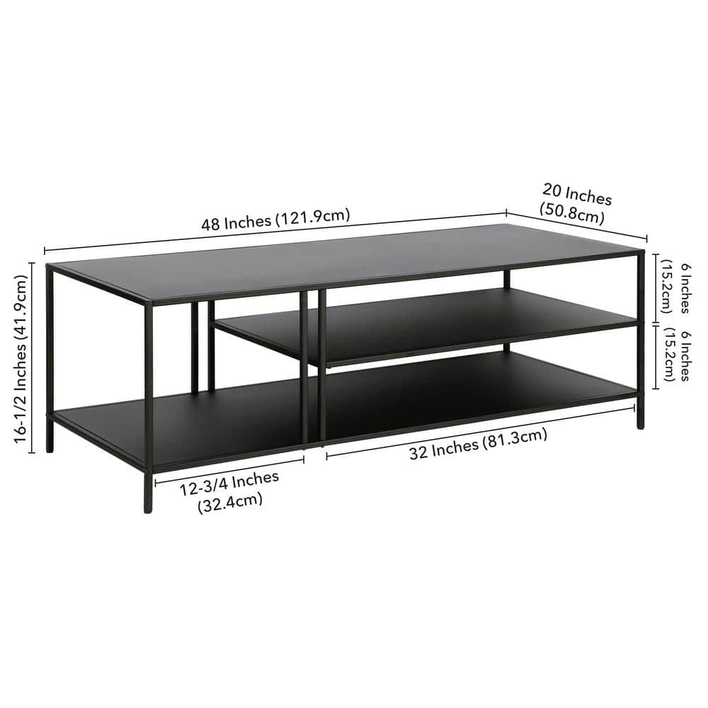 Modern Blackened Bronze Steel Rectangular Coffee Table