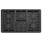 36 in. Gas Cooktop in Black with 5-Burners including Power Boil Burners