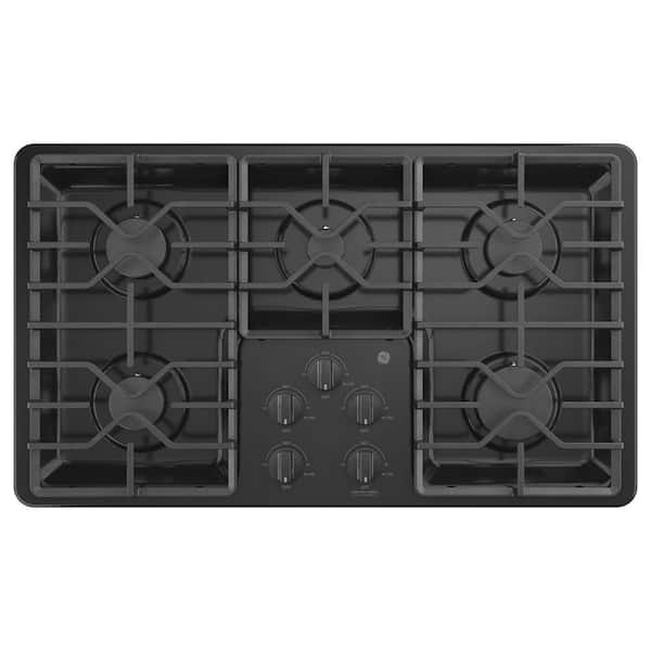 GE 36 in. Gas Cooktop in Black with 5-Burners including Power Boil Burners
