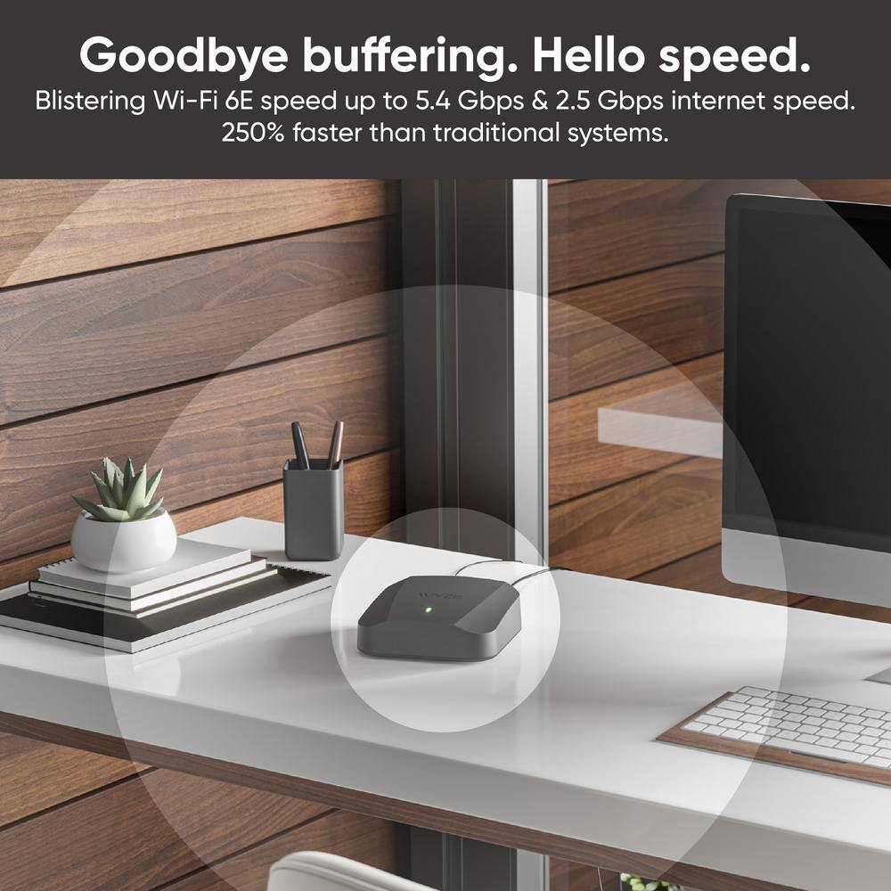 Black Tri-Band Wi-Fi 6E Mesh Router Pro with Gigabit Ethernet