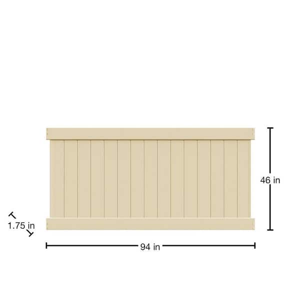 Veranda Linden 4 ft. H x 8 ft. W Sand Vinyl Privacy Fence Panel (Unassembled)
