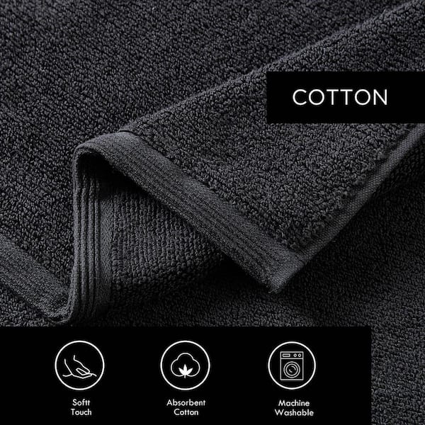 Vera Wang Sculpted Pleat 6-Piece Black Cotton Terry Towel Set