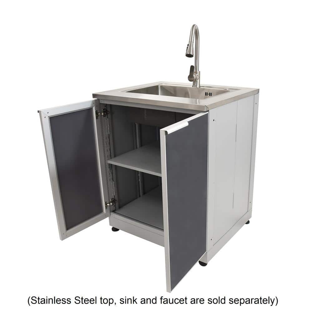 Slate Gray Aluminum Modular Outdoor Kitchen Cabinet