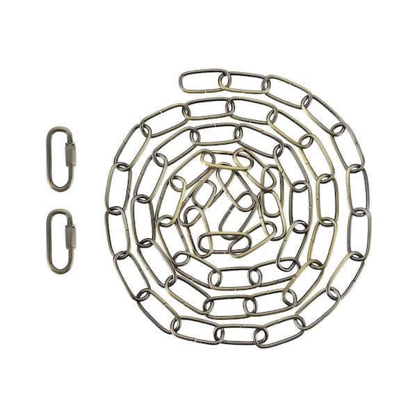 Unbranded Steel 6 ft. Chain & Quick Link Connector/Hanging Max.40 lbs.-Lighting Fixture/Swag Light/Plant, AB Finish,11G