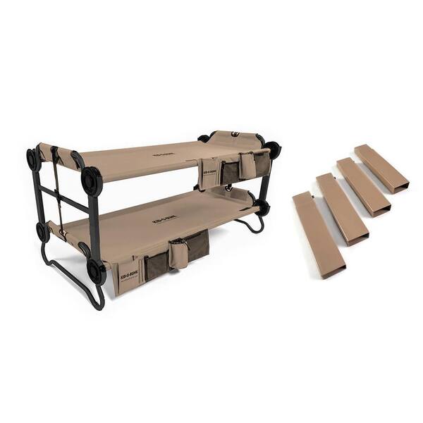 DiscOBed Youth Double Cot with Organizers and 7 in. Steel Leg Extensions 30905BO + 19802/TAN