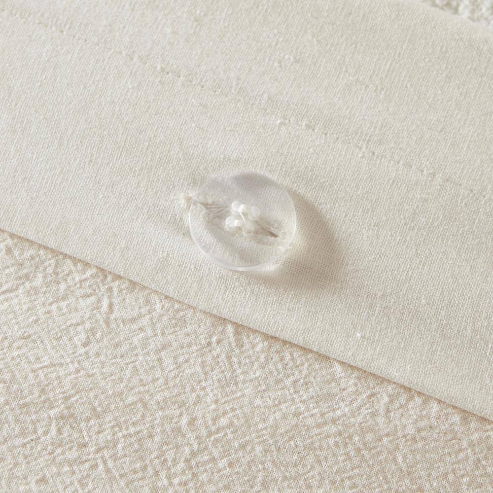 Ivory Cotton Chenille King/Cal King Duvet Cover Set