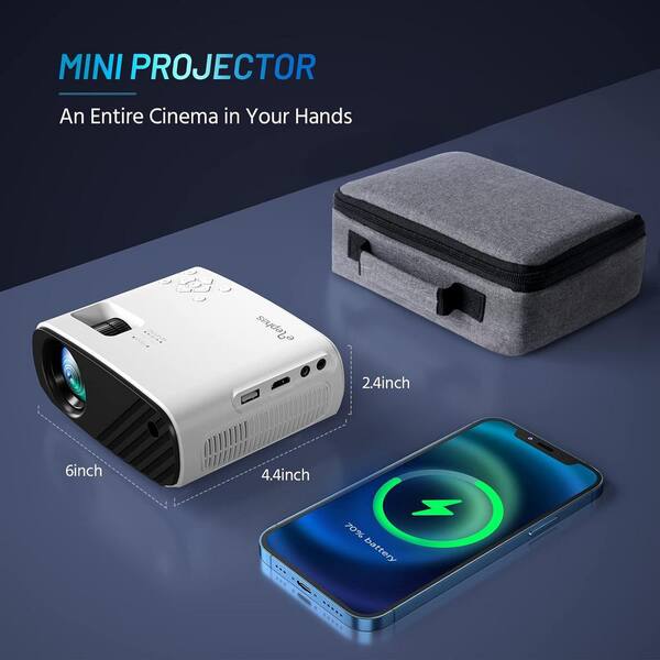 Lukyamzn 1920 x 1080 Full HD Mini Portable Projector with 8000