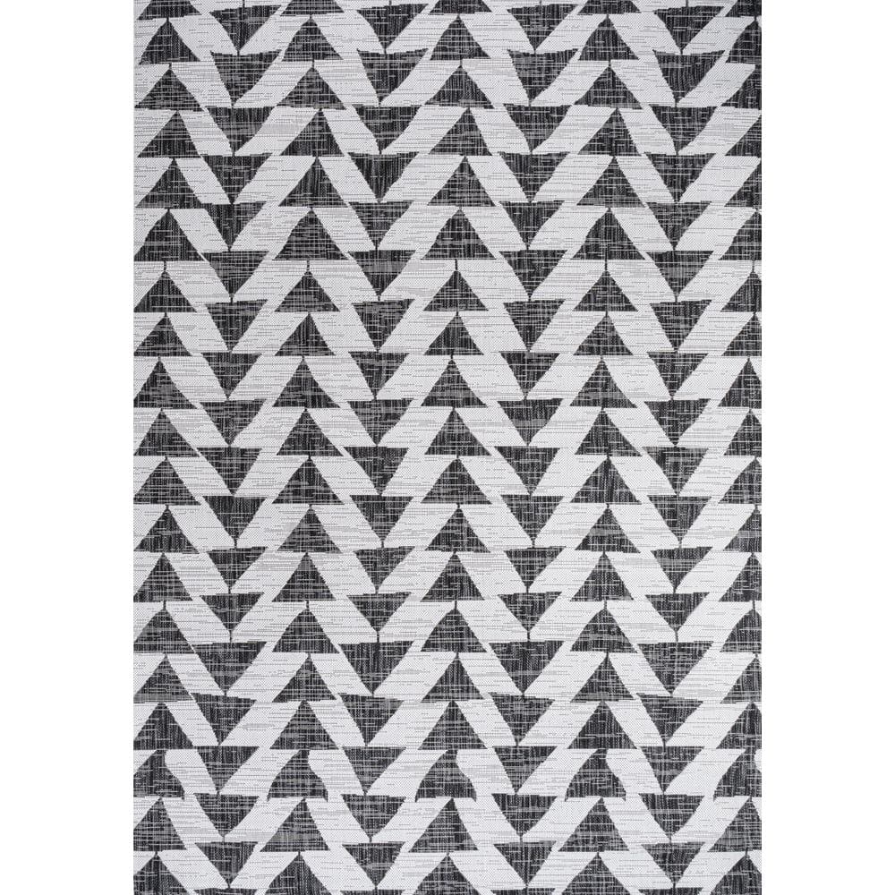 Andratx Ivory and Black Geometric Indoor/Outdoor Rug