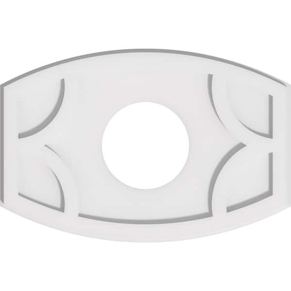 Ekena Millwork 20 in. x 13.37 in. x 1 in. Kailey Architectural Grade PVC Contemporary Ceiling Medallion