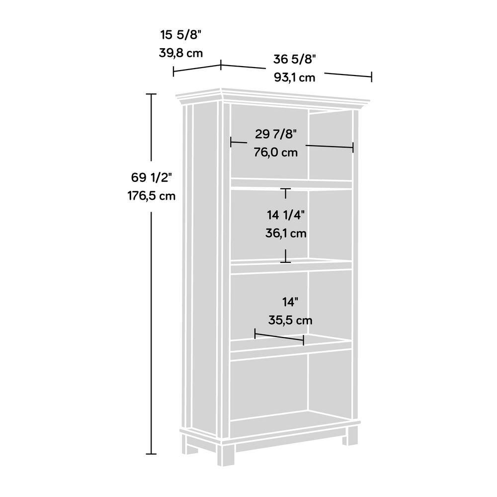 Orchard Oak Finish Tall 4-Shelf Versatile Bookcase