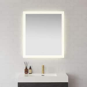 Beijing 32 in. W x 36 in. H Rectangular Acrylic Frameless LED Wall Bathroom Vanity Mirror in White