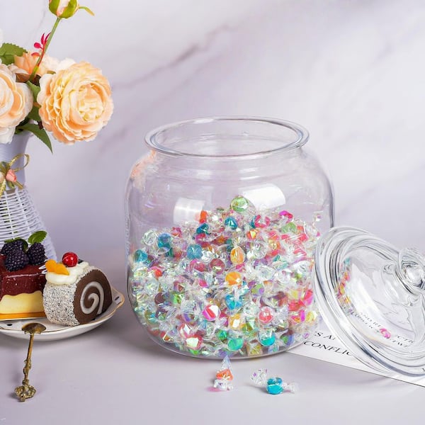 1-Piece Clear Plastic 128 oz. Unbreakable Dishwasher Safe Airtight Food Storage Canister Container for Cookie Dog Treats