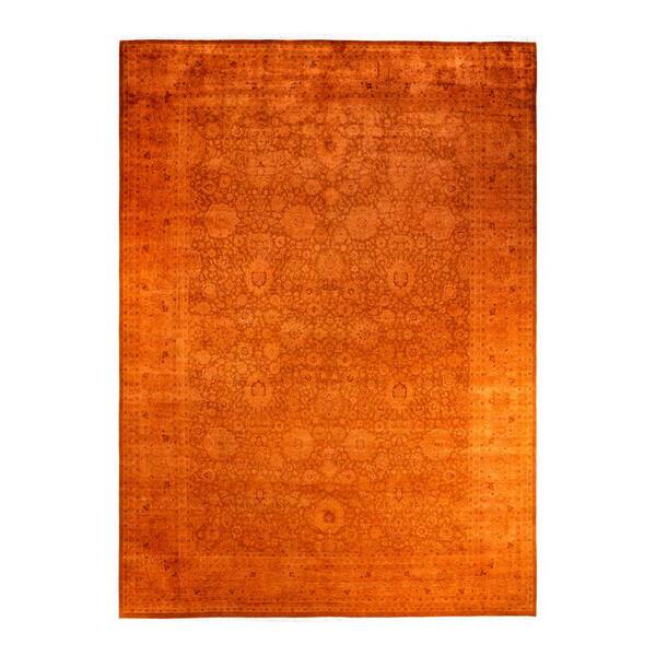 Solo Rugs One-of-a-Kind Contemporary Brown 10 ft. x 14 ft. Hand Knotted Overdyed Area Rug