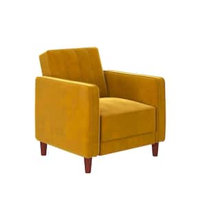 Iris Mustard Yellow Velvet Tufted Accent Chair