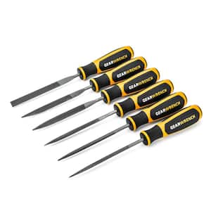 4 in. Mini Bastard File Variety Set with Handles (6-Piece)